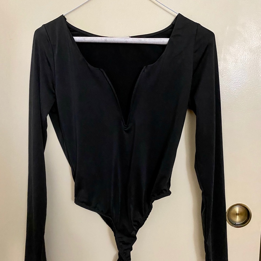 Black long sleeve bodysuit
